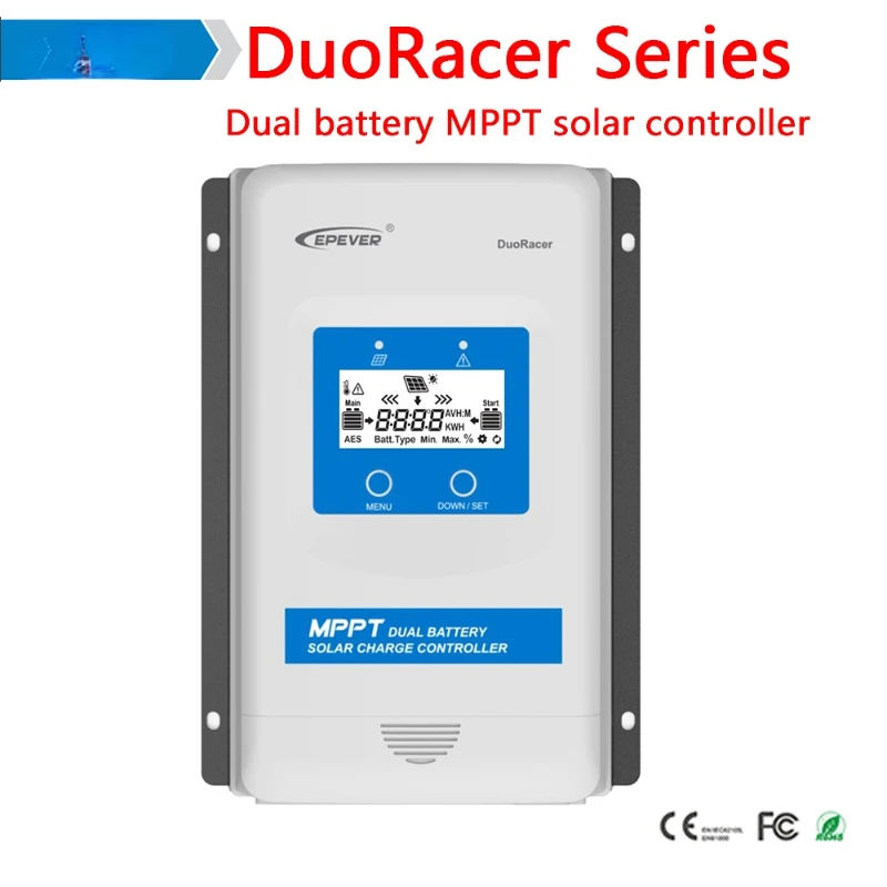 

EPever 30A MPPT Dual Battery Charge Controller DR3106N DR3210N DuoRacer Series Solar Panel Charger Regulator DDS
