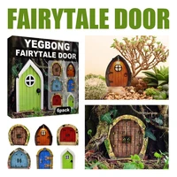fairytales doors decoration ornaments wooden fairys dwarf tree door home childrens toys garden decoration miniatures 6pcspack