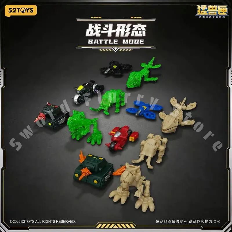 Фото В наличии 52TOYS Beastbox Primal Roar: трансформируемая игрушка, танк Ти-Рекс, мамонт, мотоцикл, коллекционная модель, игрушки, подарок. №3