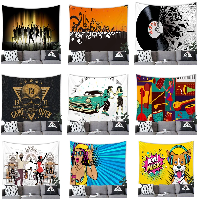 

Оптовая продажа, настенное украшение для дома Black note гобелен с изображением бабочек