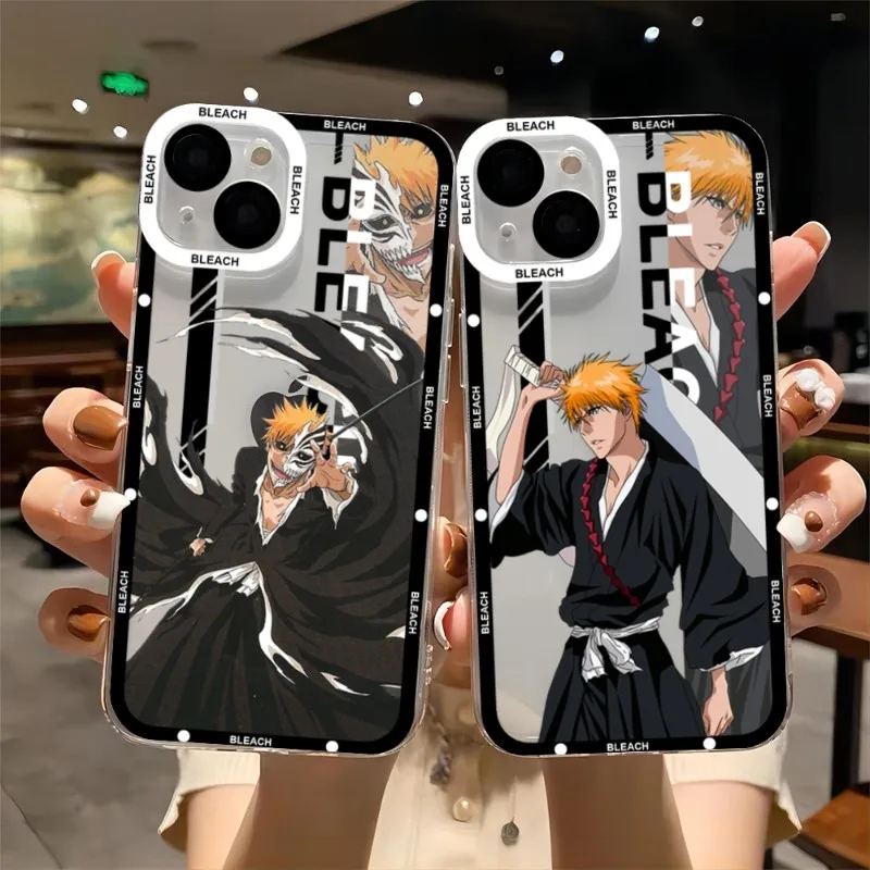 

Cartoon Anime Bleach Phone Case Telefoon For IPhone 14ProMax 13 14 12 11 Pro Max Mini Transparent Fundas Soft Cover