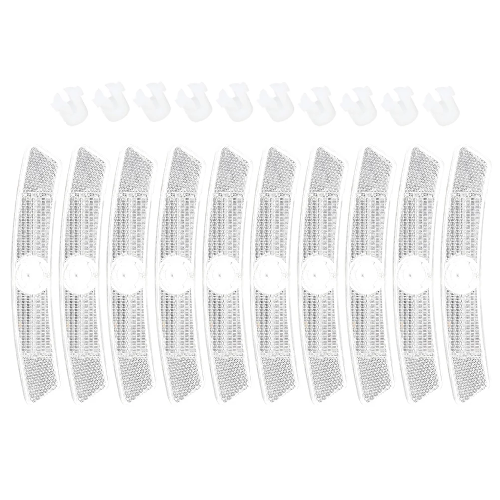 

10 Pcs Adult Bikes Bicycle Reflector Spoke Accessories Plastic Reflective Signs The Premium Reflectors White Wheel For bicycles