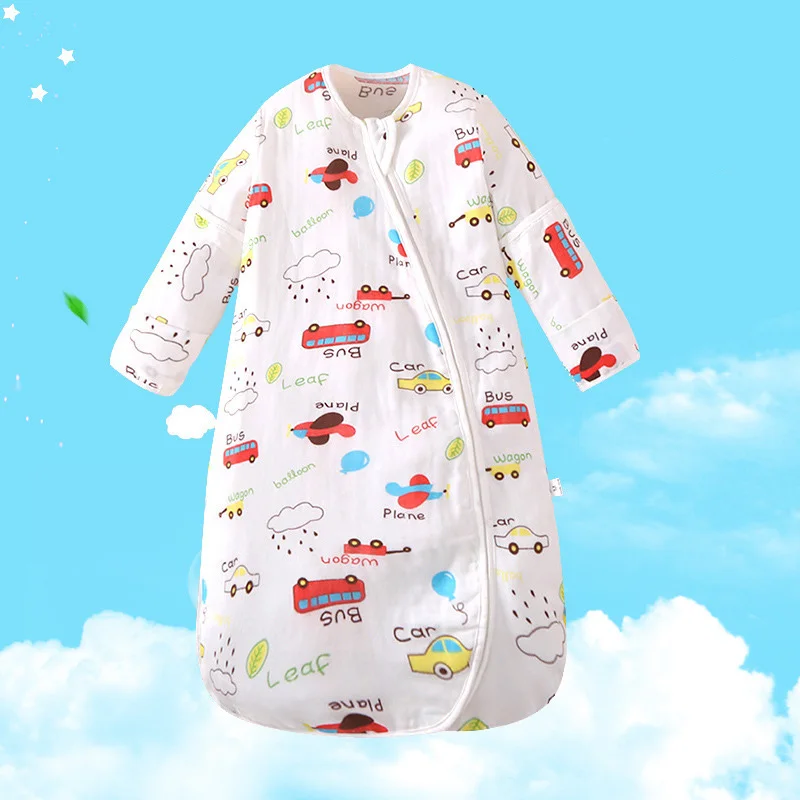 Baby Sleeping Bag Thin Cotton U-shaped One-piece Sleepsacks Four Seasons Quilted Anti-kick Pajamas Children Swaddle Sleep Sack