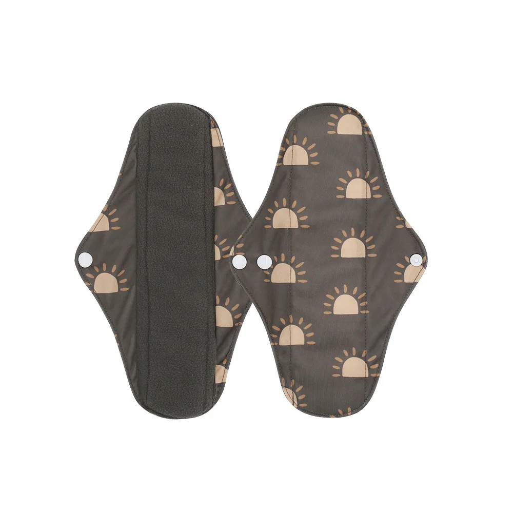 Rainbo&Iris Hot Selling 27* 17cm Reusable Bamboo Charcoal Menstrual Pad Washable Sanitary Napkin 5-Pcs