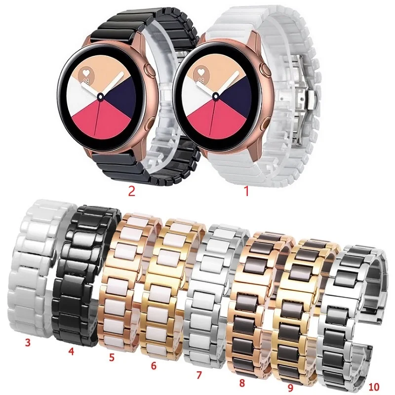 

Ремешок керамический 20 мм для наручных часов, браслет для Samsung Galaxy Watch Active 2 40 мм 44 мм Watch 4 5 pro watch 4 classic 42 мм 46 мм