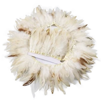 wholesale natural white rooster feather chicken fringe ribbon trim for needlework diy crafts handmake sewing decoration plumes