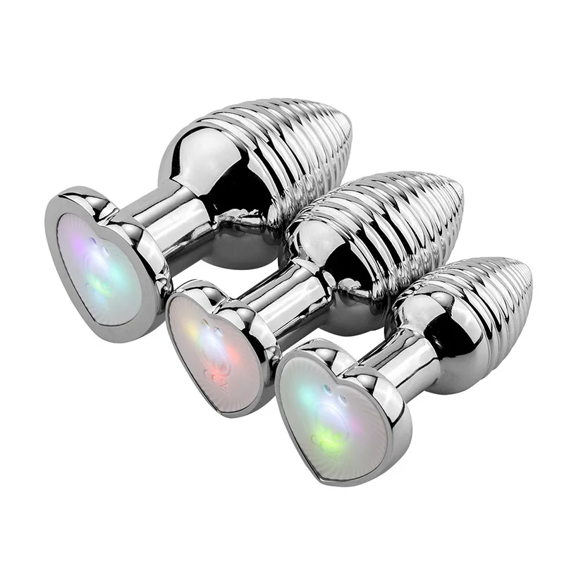 Светодиодные анальные пробки металлическая Анальная игрушка для массажа