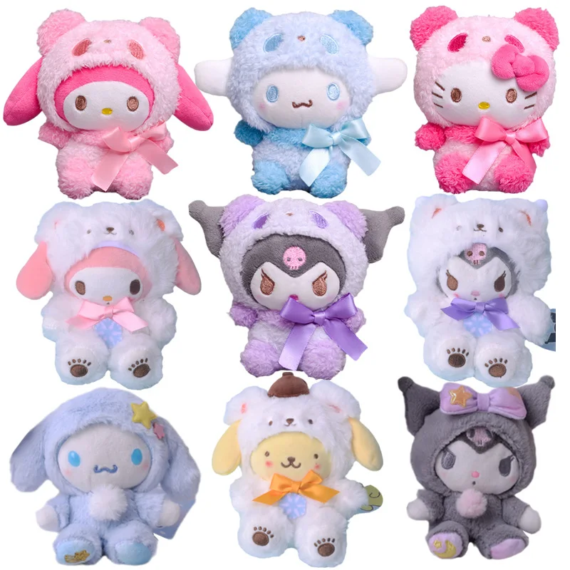 

10cm Cartoon Stuffed Animals Kuromi My Melody Cinnamoroll Plush Toy Anime Kawaii Cute Soft Plushie Appease Girls Doll Toys Gifts