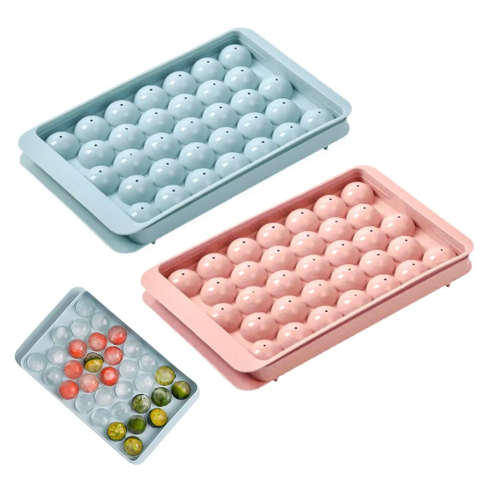 

33 Grid Ice Cube Trays For Freezer Ice Ball Maker Mold Mini Circle Round Ice Cube Mold with Lid Making PCs for Cocktail Whiskey