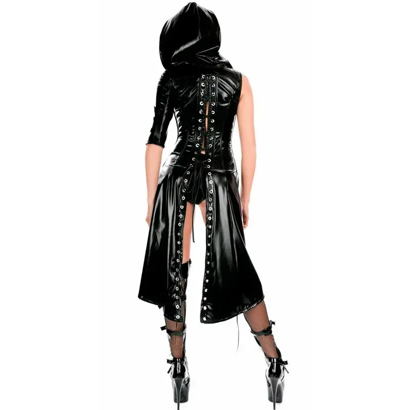 Сексуальное женское нижнее белье из искусственной кожи боди ПВХ латексный