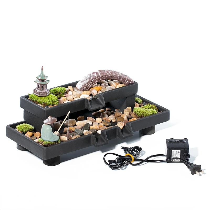 

Modern Lotus Tank Stone Trough Fish Tank Circulating Waterfall Water Purifier Decoration Waterscape Decorative Landscaping