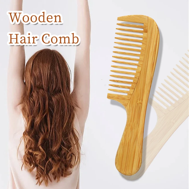 

Private Custom Logo Pure Natural Wood Comb For Women Detangling Anti-Static Fine Tooth Hair Comb