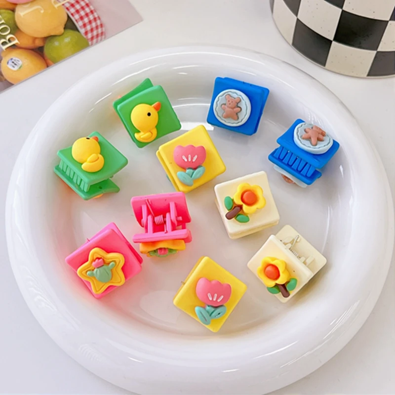 

2 Pcs/set Kids Cute Hair Accessorices Korean children Hairclips Sweet Colorful Cartoon Girls Hairdresses For Gifts Hairpins