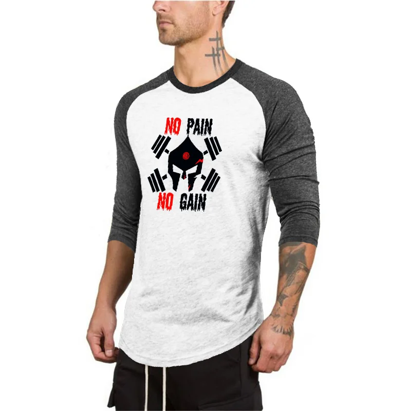 

New Men's Summer All-match Short-sleeved Crew Neck Three-quarter Sleeve Cotton T-shirt