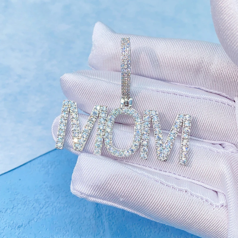 Однорядная Бриллиантовая подвеска в виде букв стиле хип-хоп бриассанит