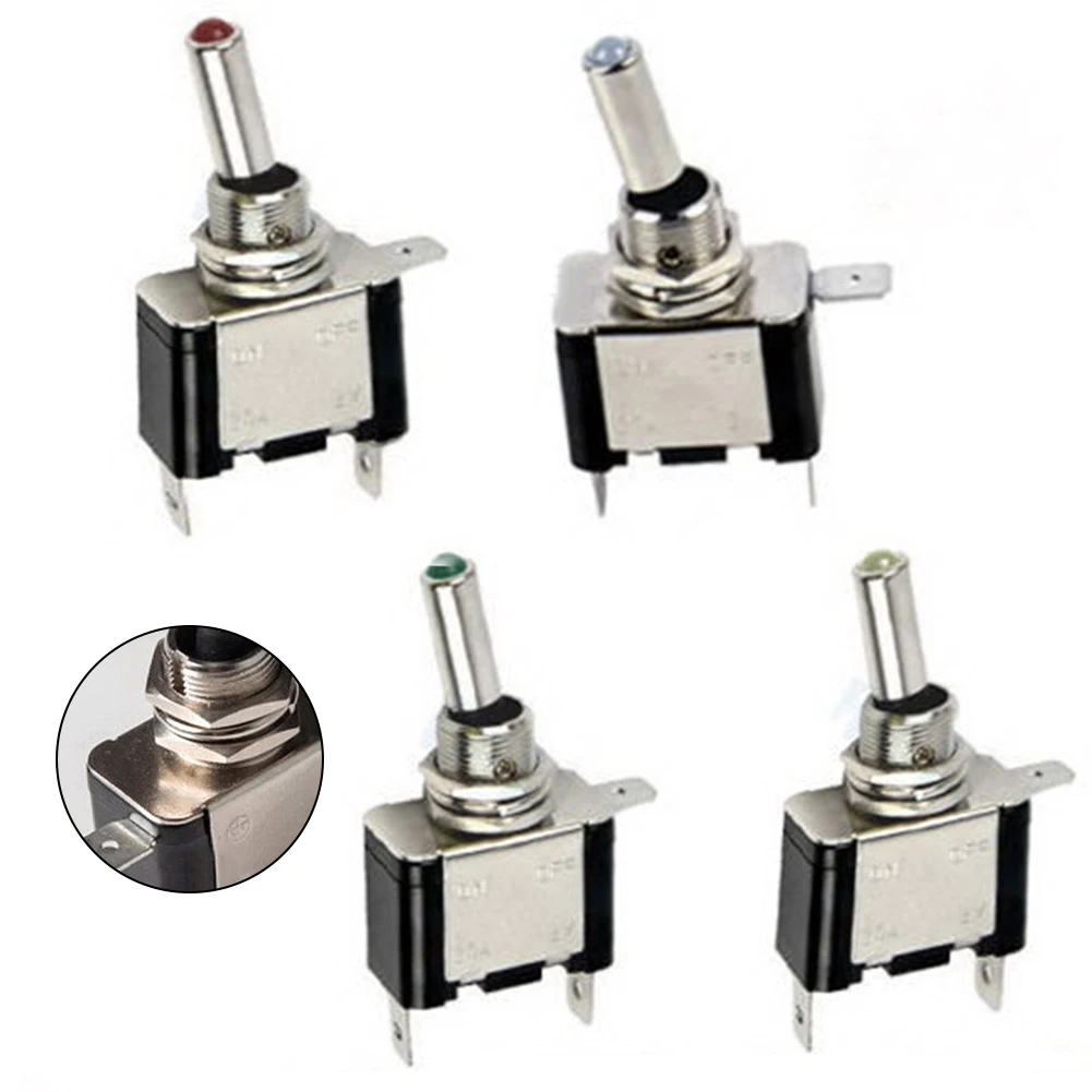 

LED Toggle Switch 12V DC 20A High Quality Toggle Switch With LED Silver Plated Brass Terminals On/Off SPST Toggle Switch