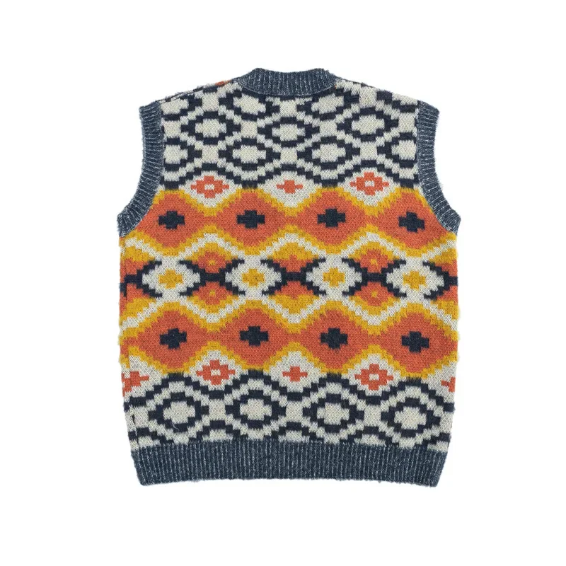 Tangshu модный американский стиль винтажный свитер с цветными блоками и v-образным