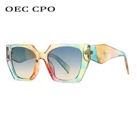 colourful square sunglasses women punk oversized ladies sun glasses uv400 shades gradient eyewear trending female eyeglasses