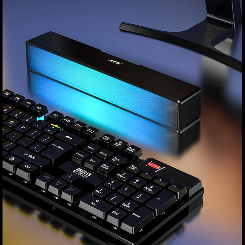 Компьютерная колонка Bluetooth стерео объемный звук динамик RGB работает от