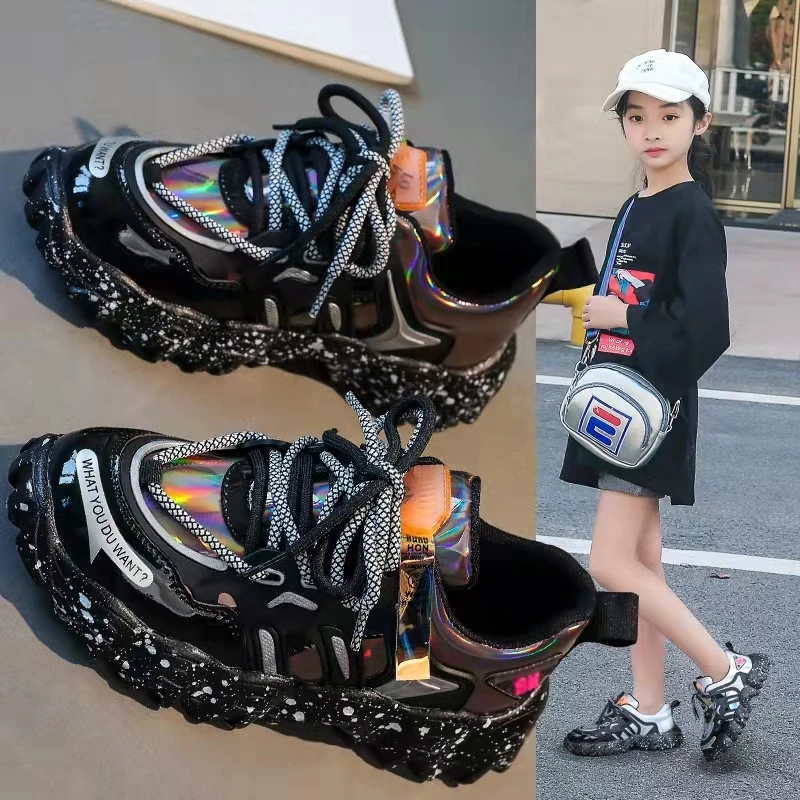 Children's Shoes 2022 Leather Children's Shoes Waterproof Shoes Cute Girls' Shoes Popular Student Shoes Running Shoes