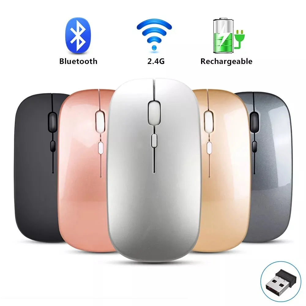 

2023 New Mouse Rechargeable Bluetooth Mouse Noiseless Mause Wifi Mice USB Mice For PC Desktop Laptop Accessories Ergonomic Best