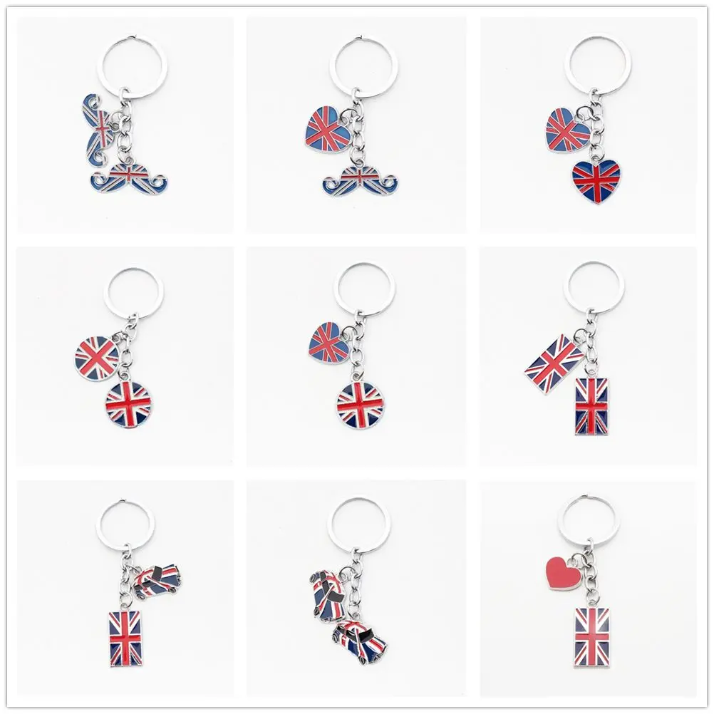 

Charm Key Chain Excellent Quality Metal Key Chain GB British Flag Heart Pendant UK Flag Keychain Union Jack Keyring