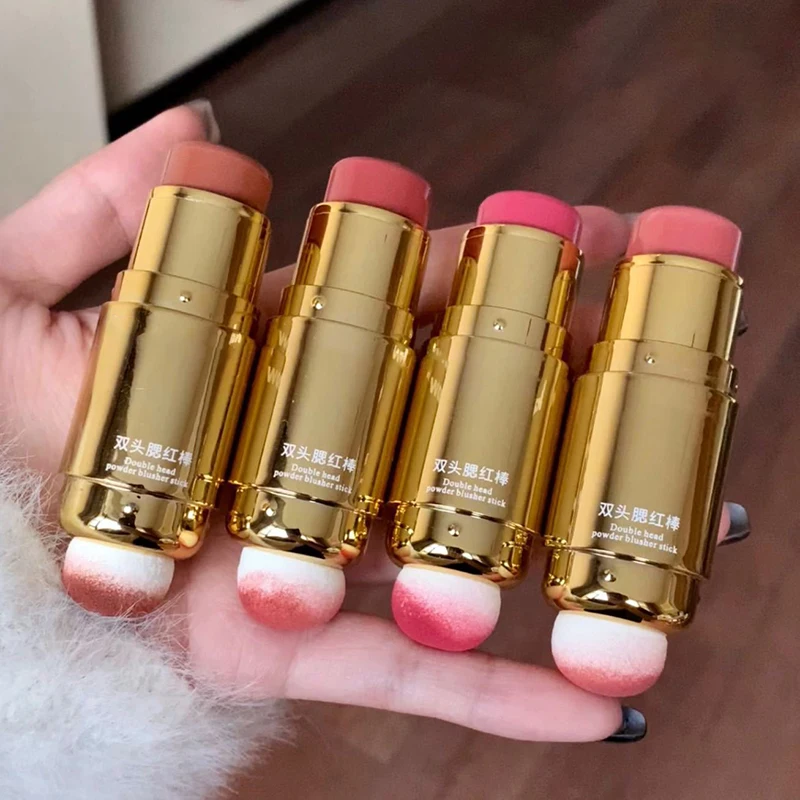 Двойная головка румяна-стик многоцелевой крем красные отеки тени для век