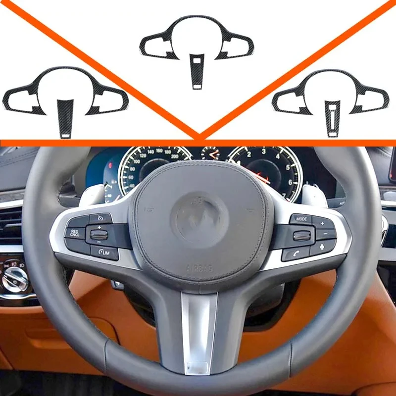 

Автомобильная накладка на рулевое колесо из настоящего углеродного волокна алькантара, замена для BMW 5-серия G30 Sport X3 X5 X7 G20 G11 G01 G05 G07 2018-19