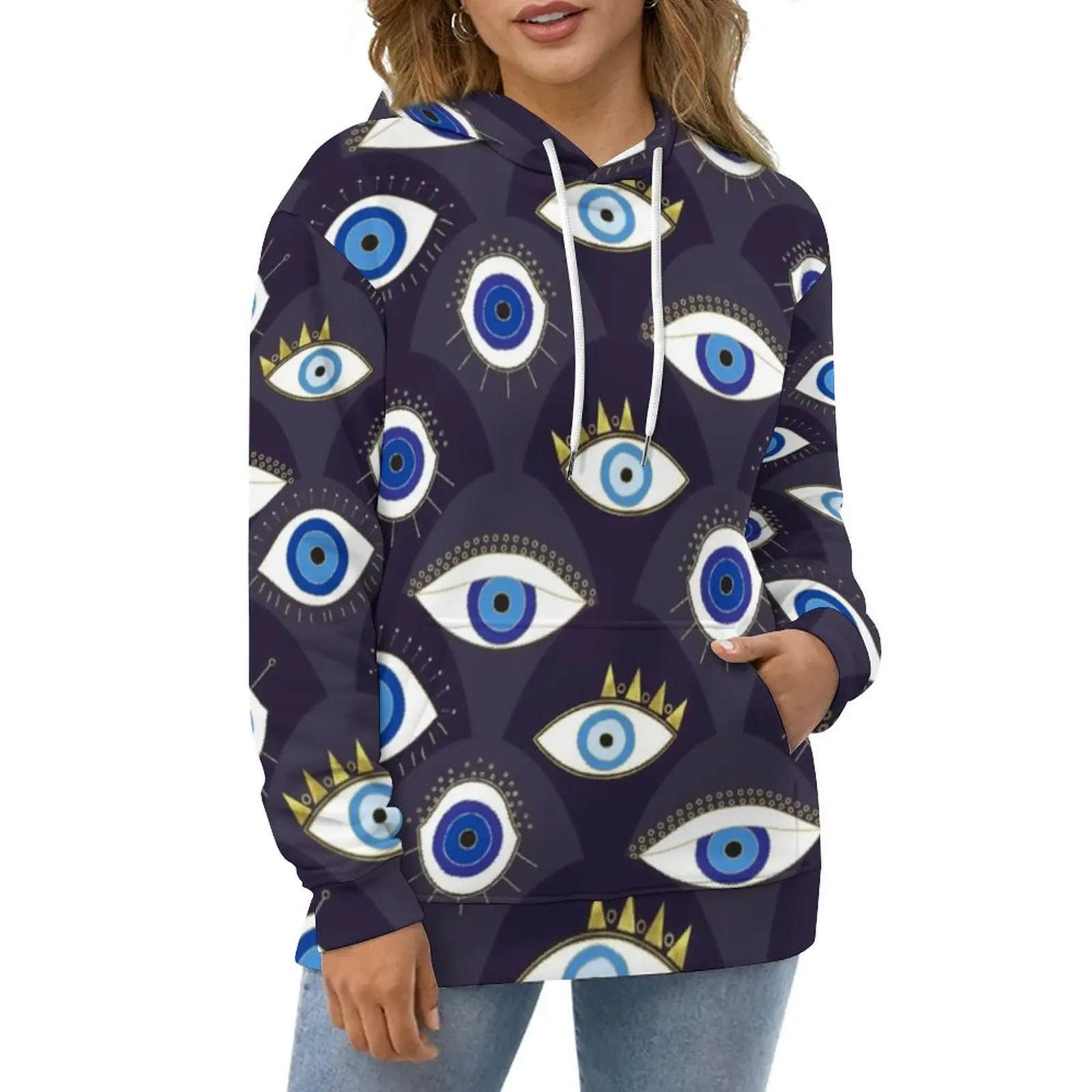 

Толстовка унисекс с капюшоном и длинным рукавом, с принтом сглаза