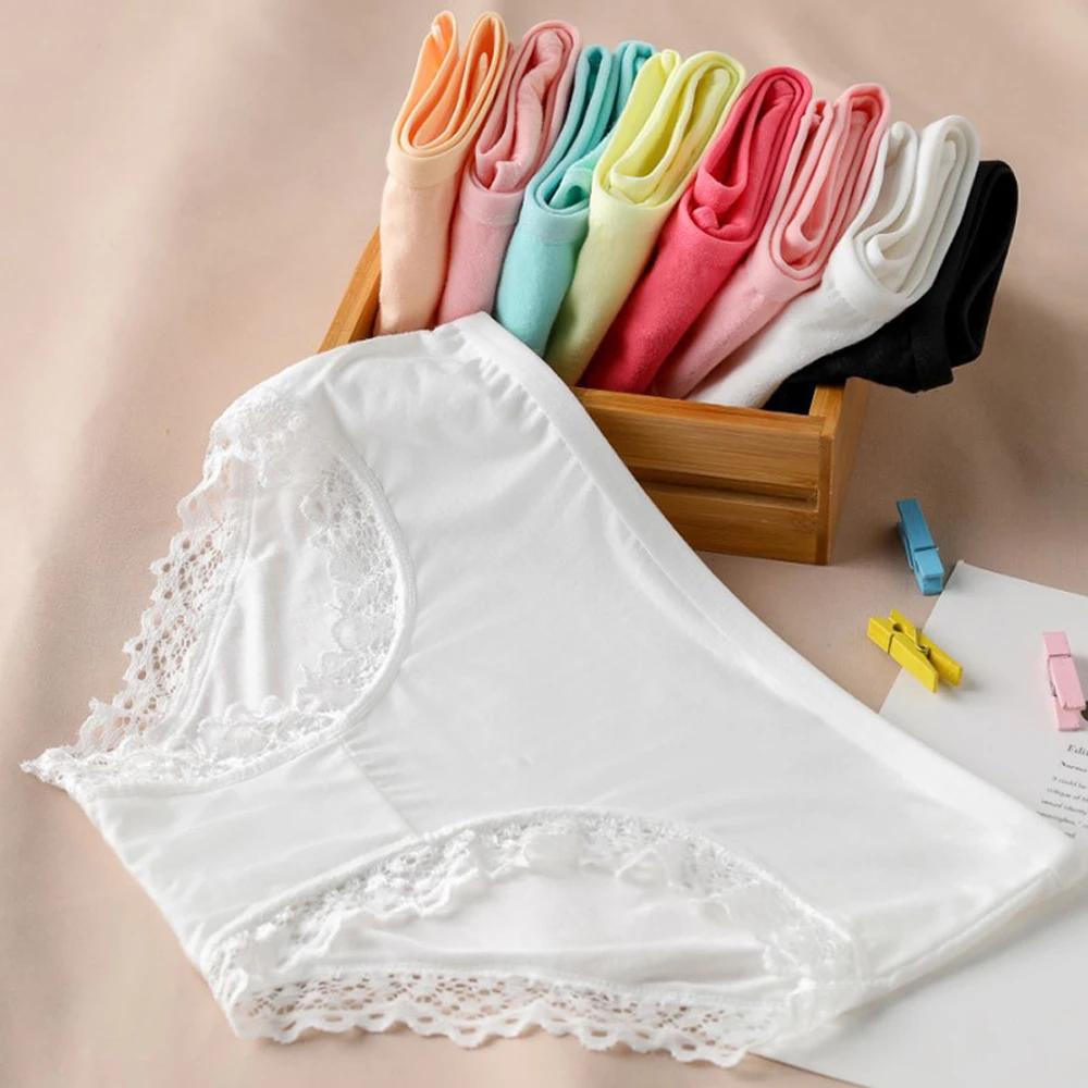 2 шт. женские трусики из хлопка и модала с кружевом | Женская одежда