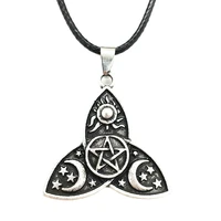 nostalgia wicca pentagram trinity symbol sun moon star jewelry pendant necklace wiccan suppliers