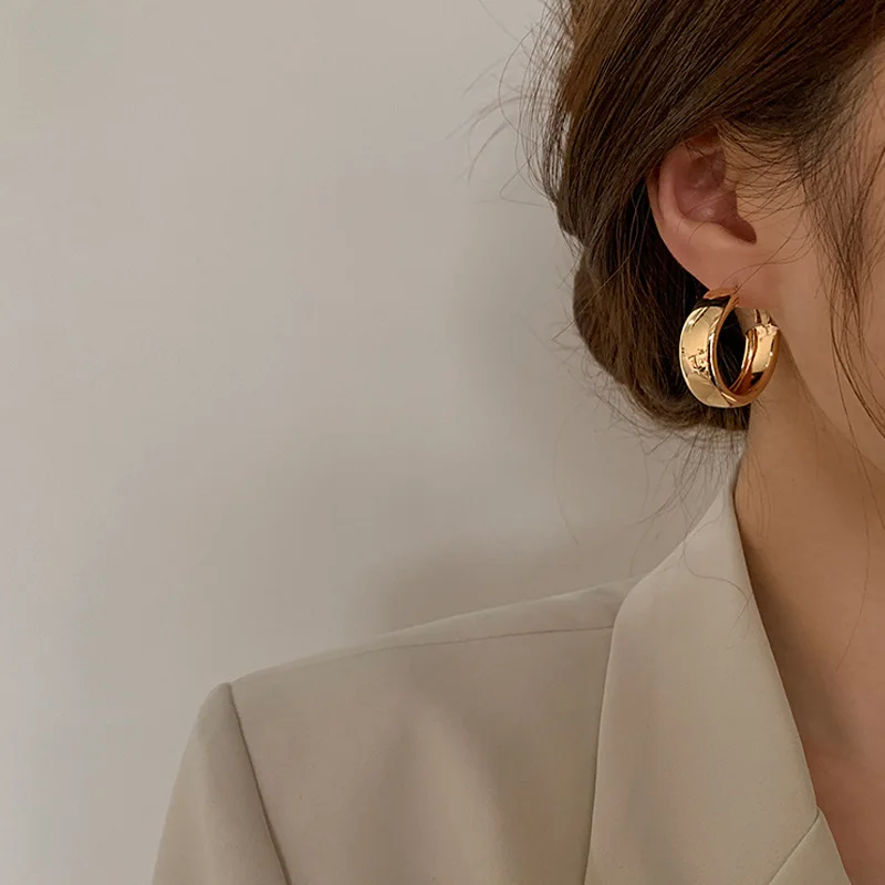 

2022 Winter Women Hoop Earrings Korean Fine Eardrop 925 Silver Needle Ear Studs Pendientes Largos Mujer Originales Jewelry Gift