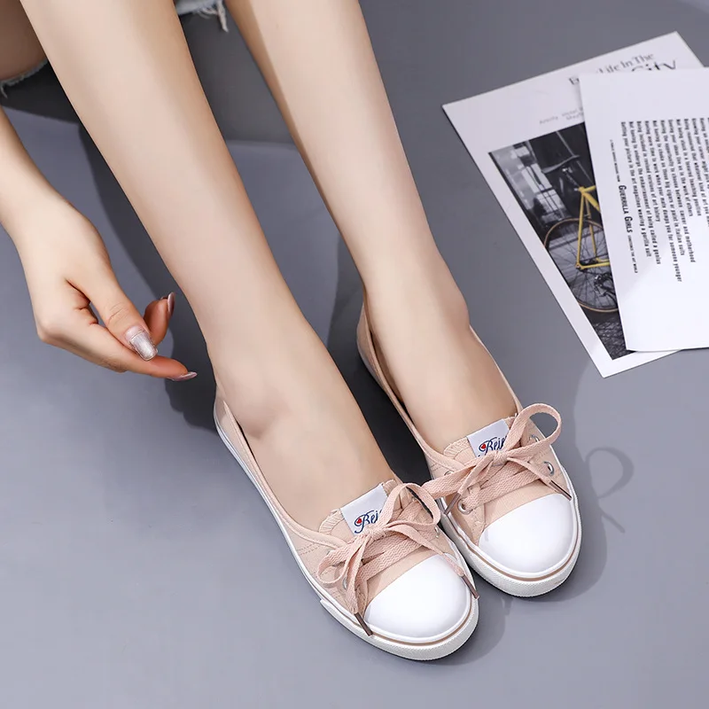 Women's Shoes Ballet Flats Loafers Casual Breathable Ladies Flats Slip on Fashion Canvas Shoes Female Low Shallow Mouth Footwear