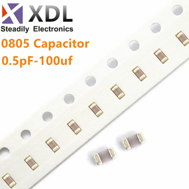 100 шт. многослойный керамический конденсатор 0805 SMD Chip 0 1 пФ-47 мкФ Ф 10 пФ 22 ПФ 2 нФ 4 7