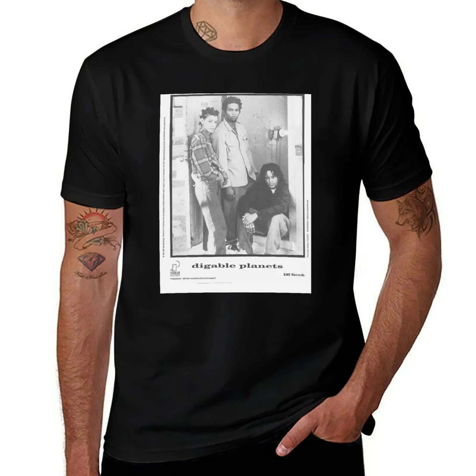 Фото Футболка digable planets design, базовая футболка из смесового хлопка с короткими рукавами №1