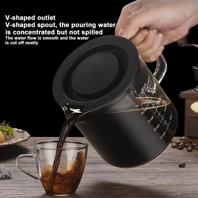 

Ice Tea Brewer Coffee Maker Glass Kettle Cold Brew Ice Coffee Maker Cold Brew Pitcher With 1.2L Glass Tea Brewer And Mesh Filter