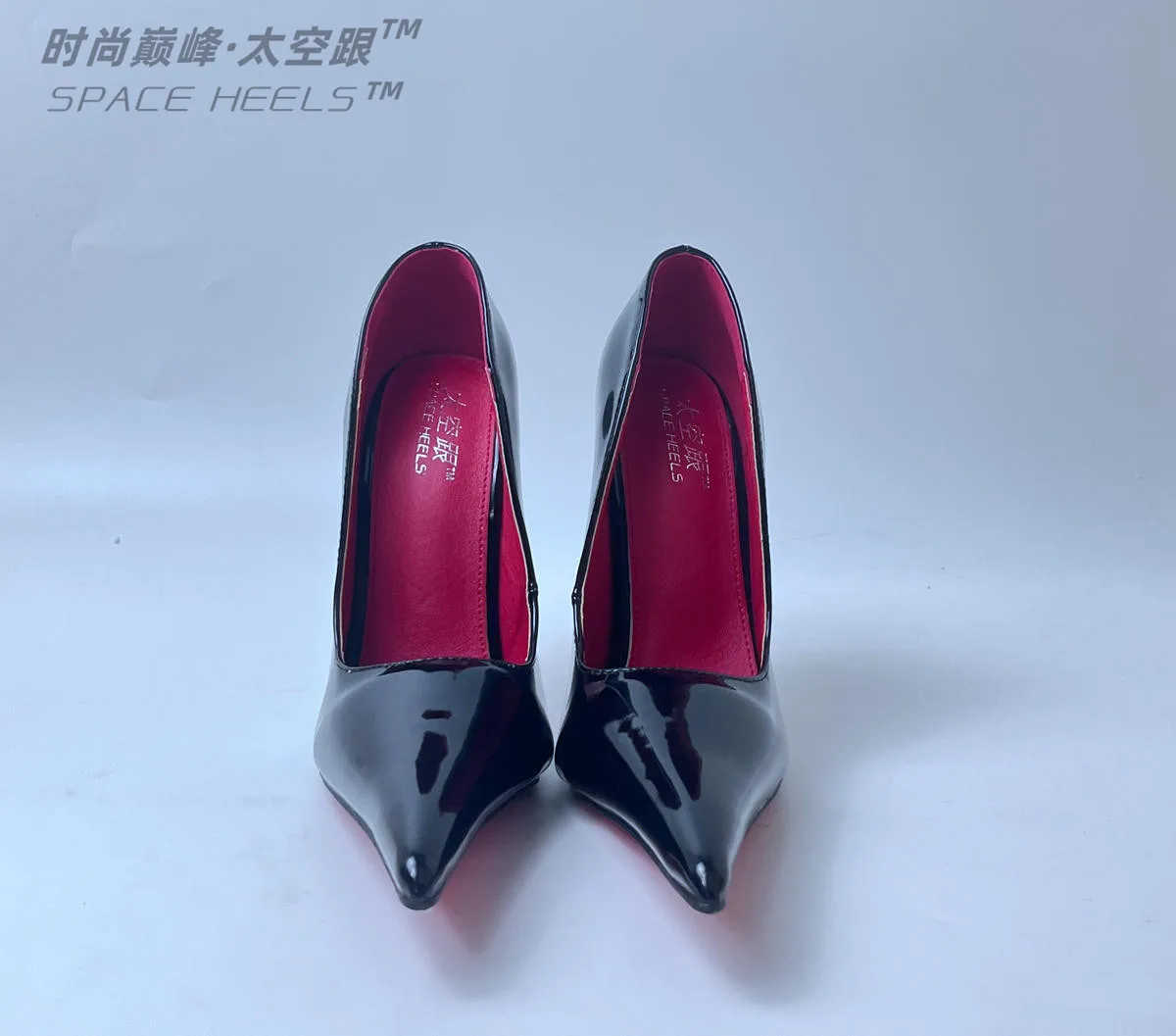 Женские лаковые туфли на высоком каблуке 14 см