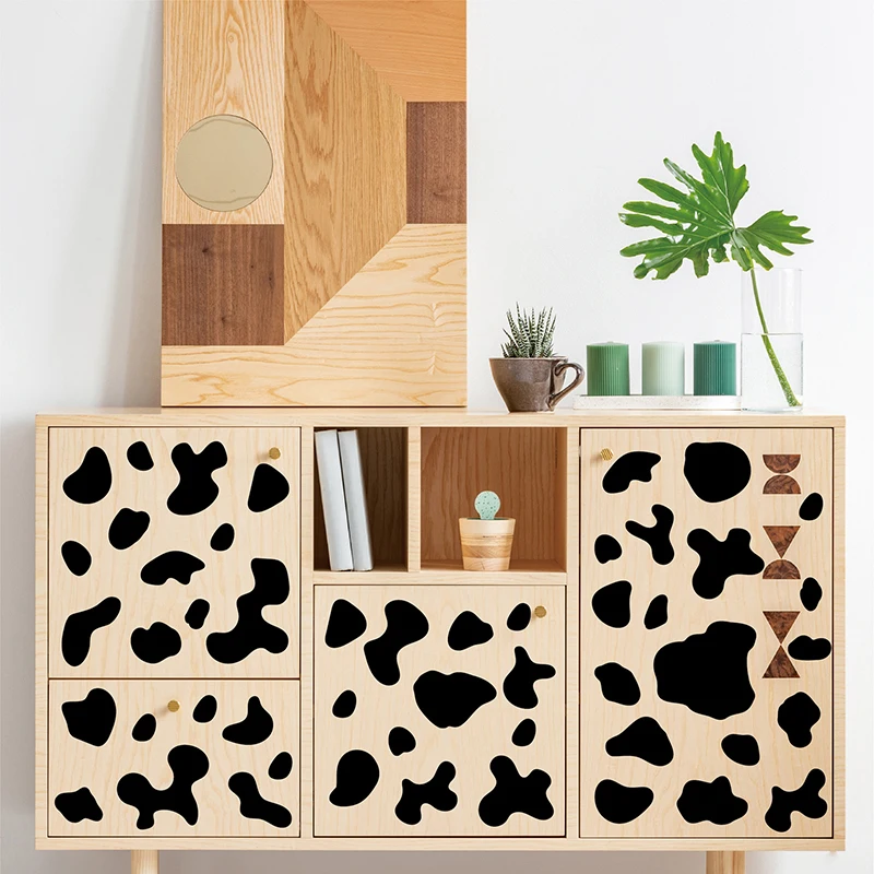 340/680 шт. водостойкий виниловый принт с коровьим принтом самоклеящийся черный