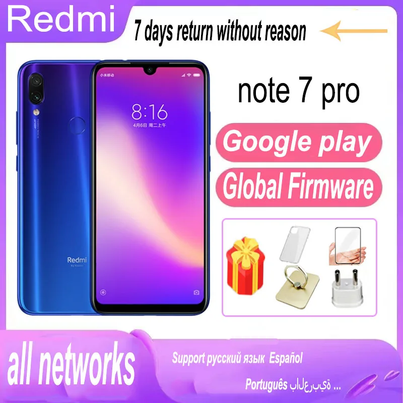 Xiaomi Redmi Note 7 Pro  Mobile Phone Snapdragon 675 with 48.0 MP Camera Fingerprint Quick Charge 4.0 Global version