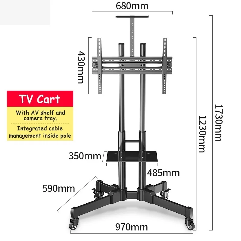 

Мобильная тележка для телевизора, напольная подставка, домашний дисплей, свободная подъемная тележка для телевизора 32-65 дюймов, держатель с...