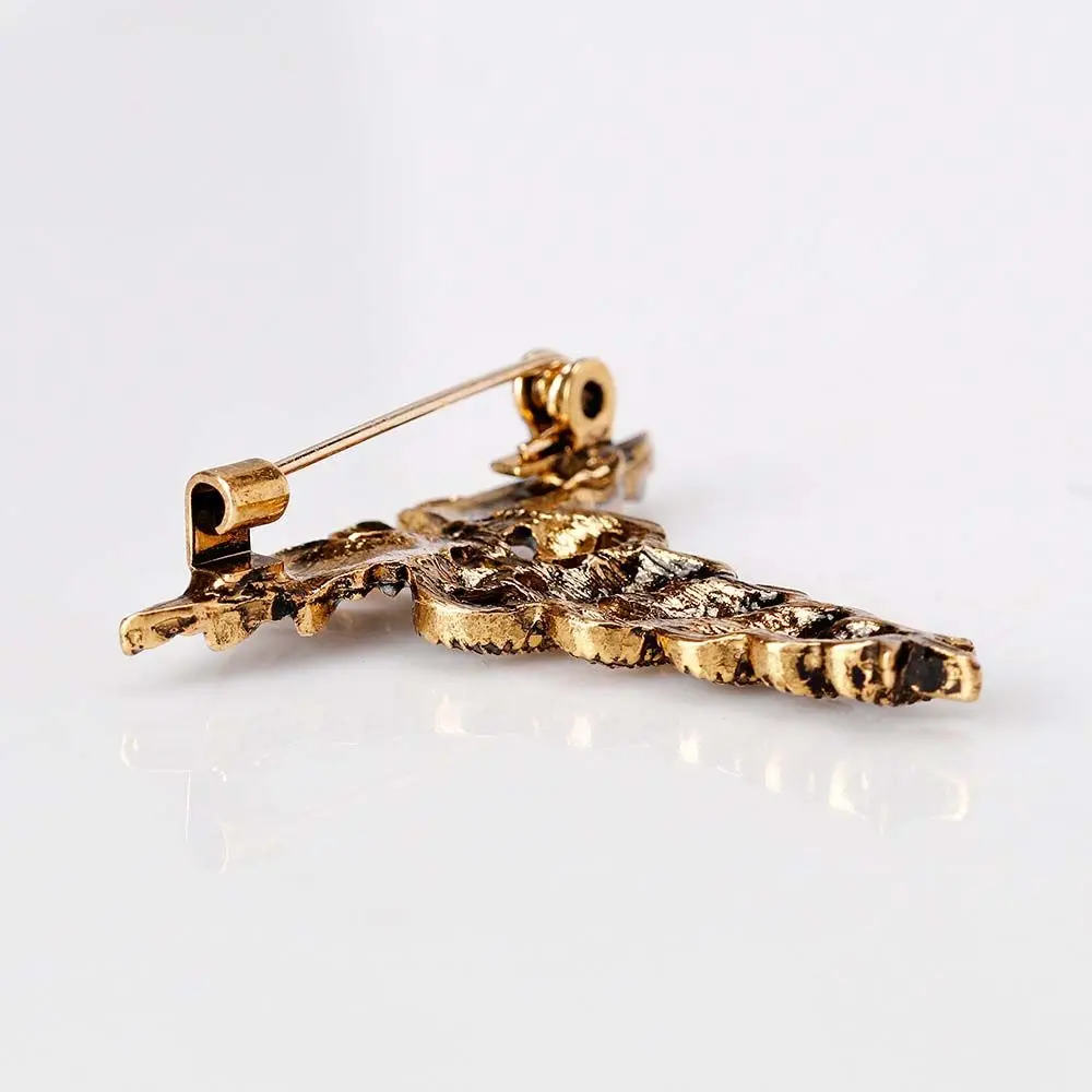 Ретро Винтаж Кадуцей Значок Змея Эмаль Металлический Воротник Одежда Корсаж