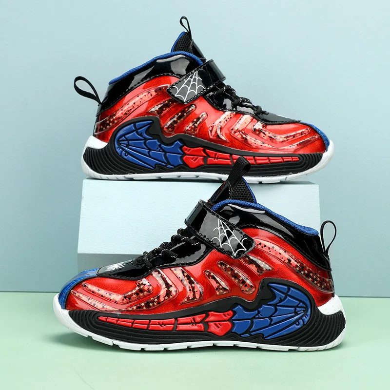 Waterproof Leather Boys Girls Sneakers Magic Buckle Non-slip Children Running Shoes