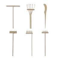 1 set of practical durable multi function bamboo zen garden tools small garden rake for diy sand table