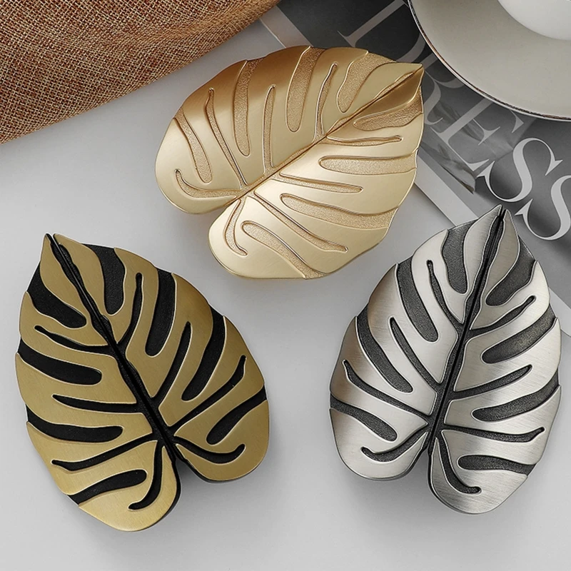 

Креативная ручка в виде листьев, винтажная мебель, кухонный шкаф, ручка для двери, роскошные ручки в скандинавском стиле