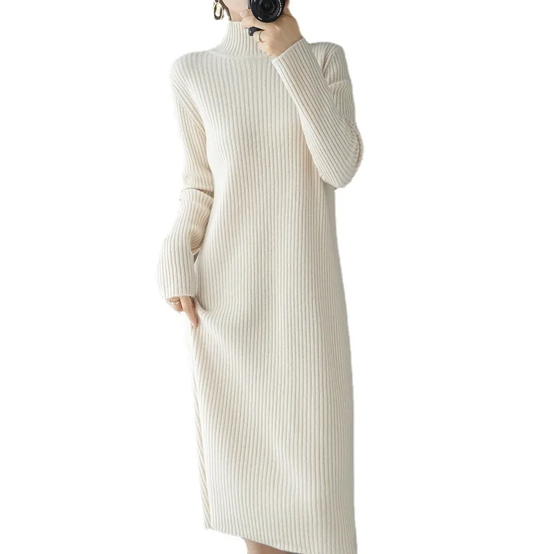 

Осень-зима 2023 платье-свитер с длинным рукавом Whi7992