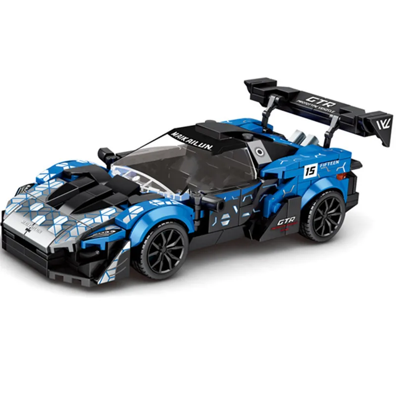 Новинка 2022, серия чемпионов MOC С задней скоростью, Mc-Ka-se-na-gt-a, знаменитый суперкар, гоночный автомобиль, спортивные строительные блоки, конструктор, модель