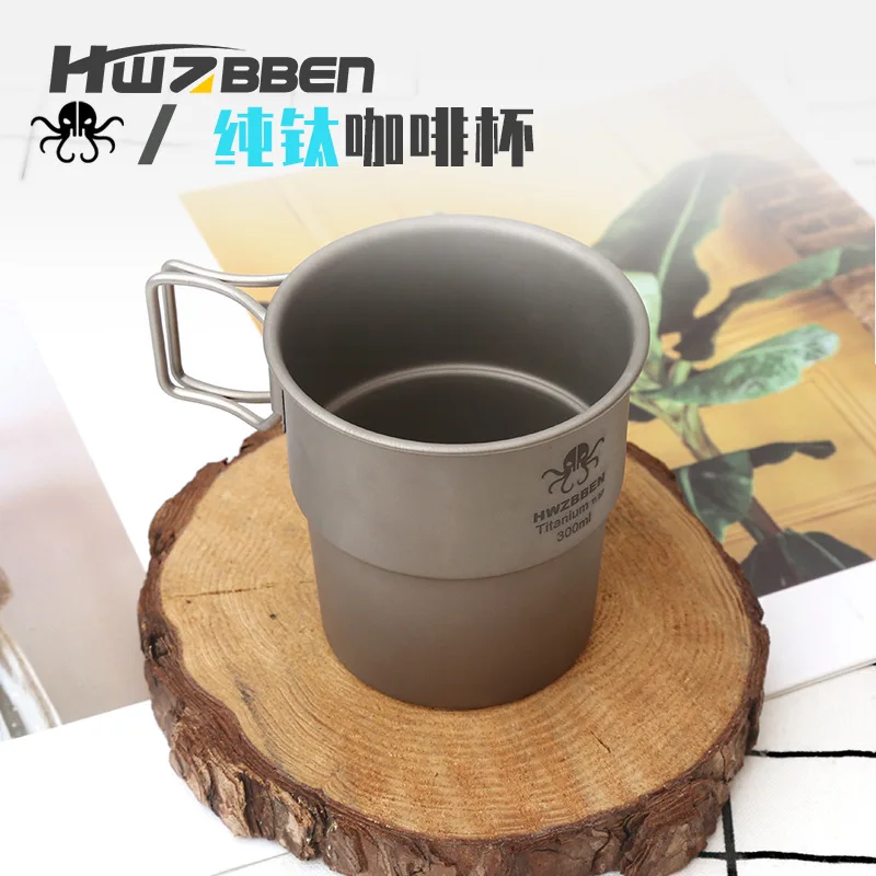 

Titanium Double Deck Coffee Tea Mug Cup Portable Outdoor Camping Travel Gear Coffee Tea Cup EDC Tools