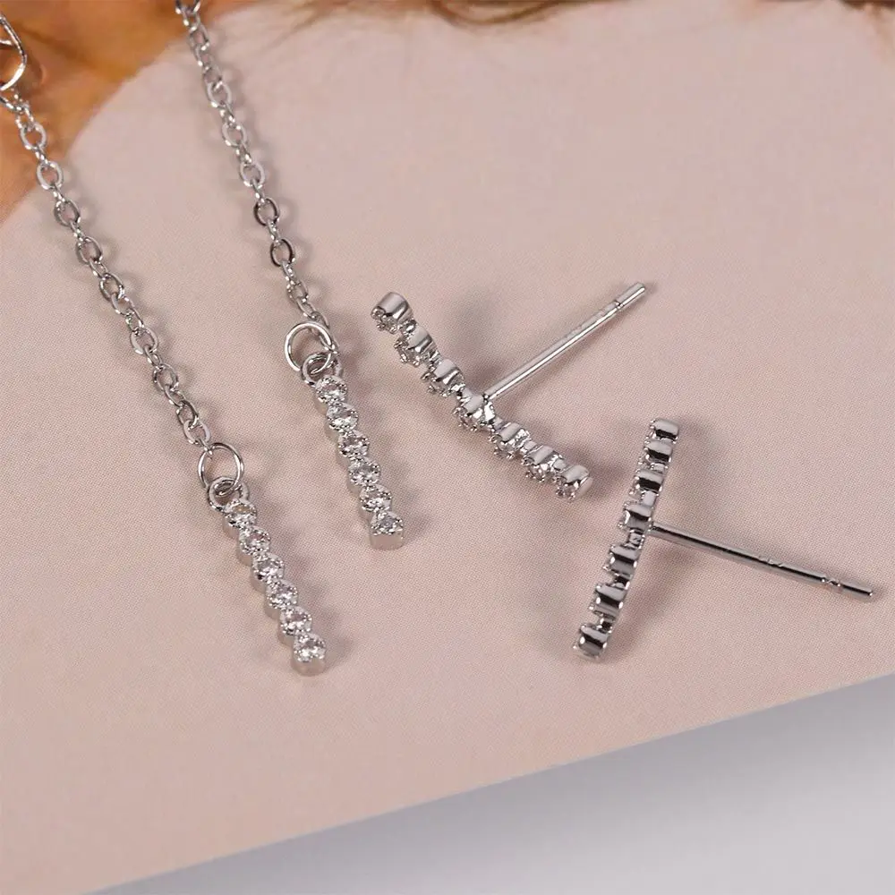 

Gifts Women Long Rhinestone Simple Charm Back Hanging Tassel Earring Drop Earring Women Jewelry