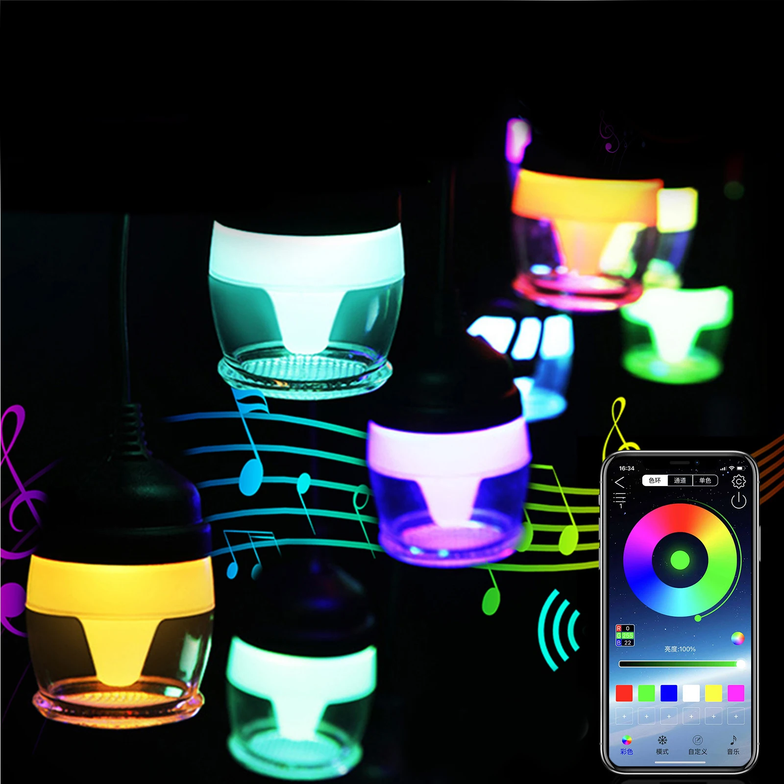 

RGB LED Strings Light Voice Control Light String Lamp Holiday Christmas Party Garden Hanging Lighting Decorations