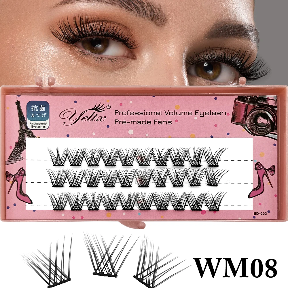 

Yelix Wispy Mega Volume Individual Lashes Fake Eyelashes Lashes 0.07D 9mm New Cluster Eyelash Extensions Makeup Cosmetics